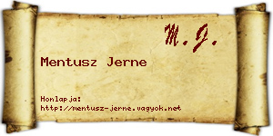Mentusz Jerne névjegykártya